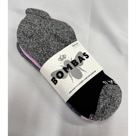 Bombas Other - Bombas 3-pk Ankle Socks Size Medium Black Gray Purple NEW